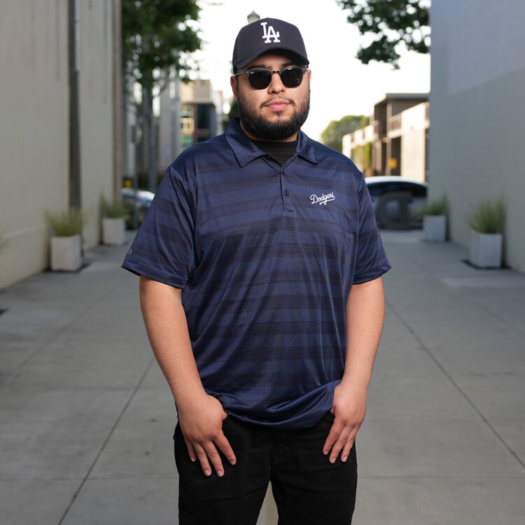 Antigua Dodgers M Polo Compass Navy