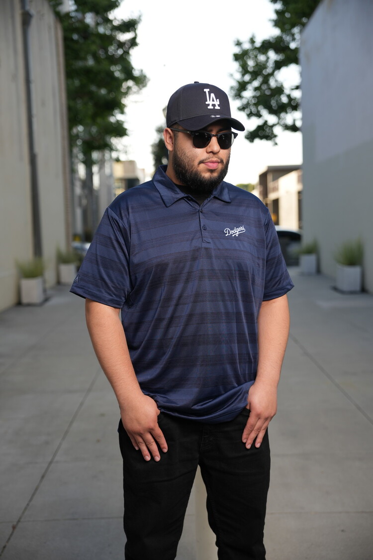 Antigua Dodgers M Polo Compass Navy