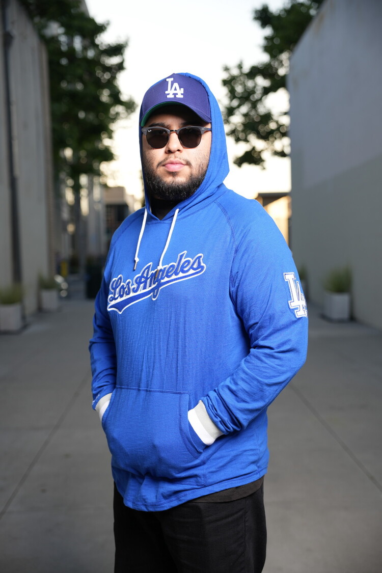 Mitchell and Ness LA M&N Royal Legendary Slub LS Hoodie