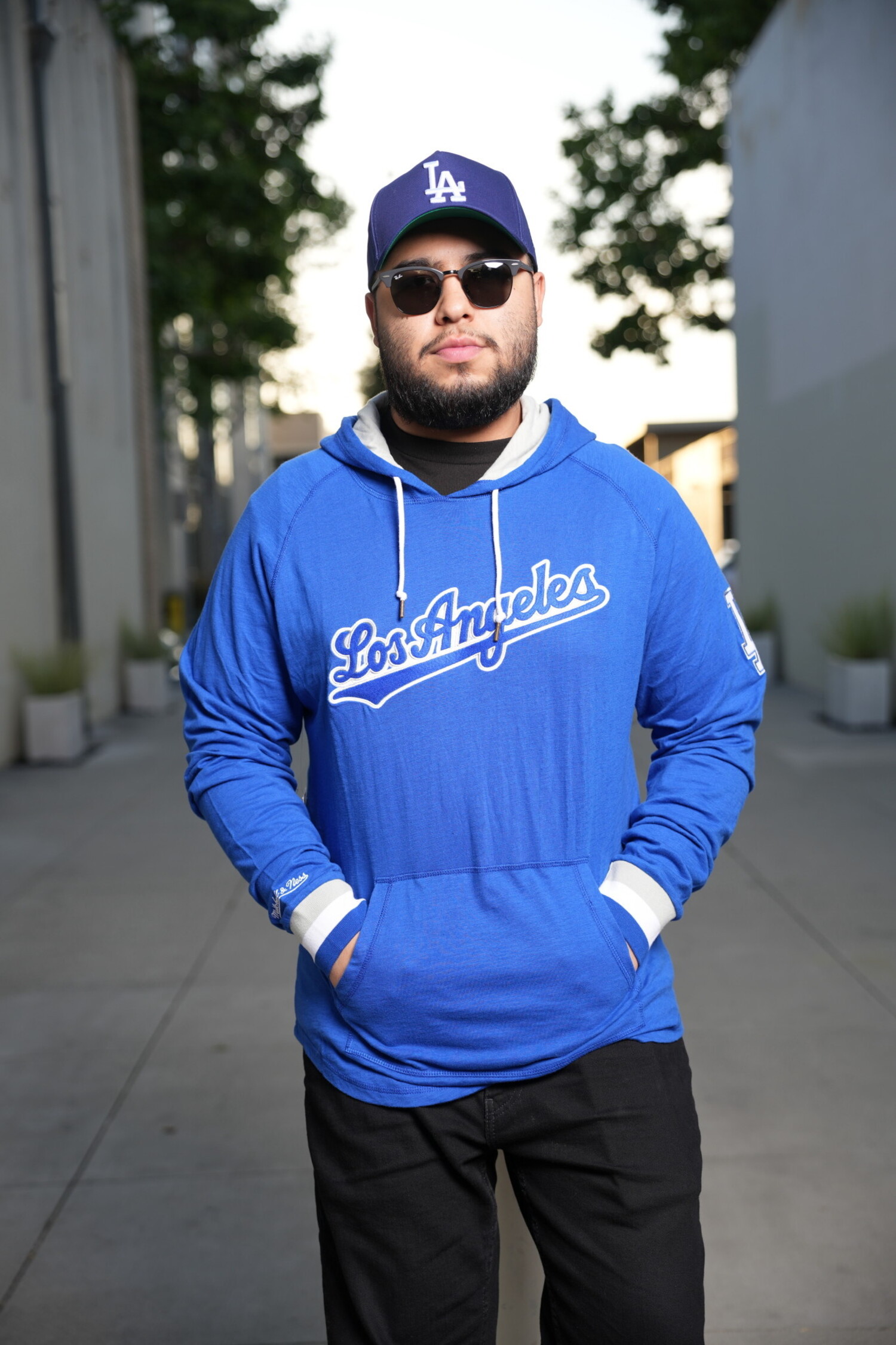 LA Dodgers M&N Royal Legendary Slub Long Sleeve Hoody - The Locker