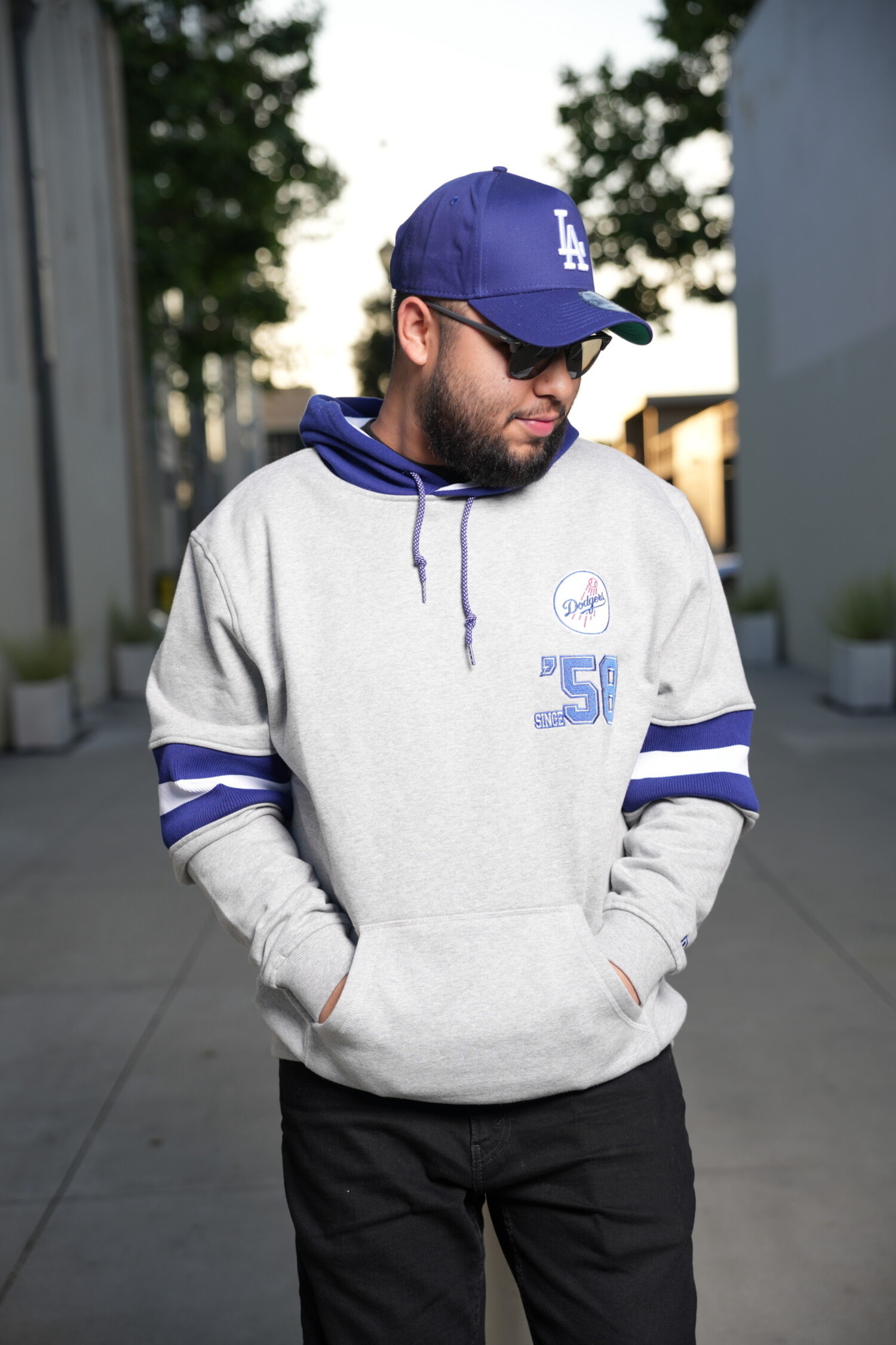 Grey dodgers hoodie hot sale