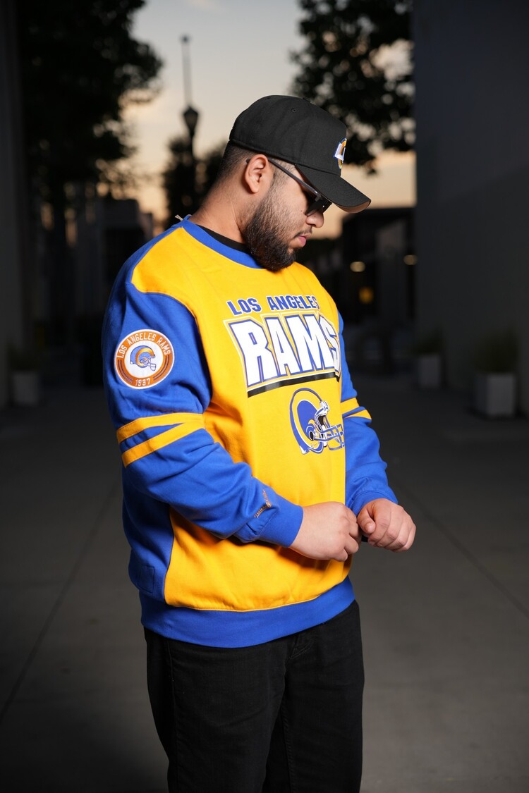 Mitchell and Ness NFL Rams Men's M&N All Over Crew 2.0