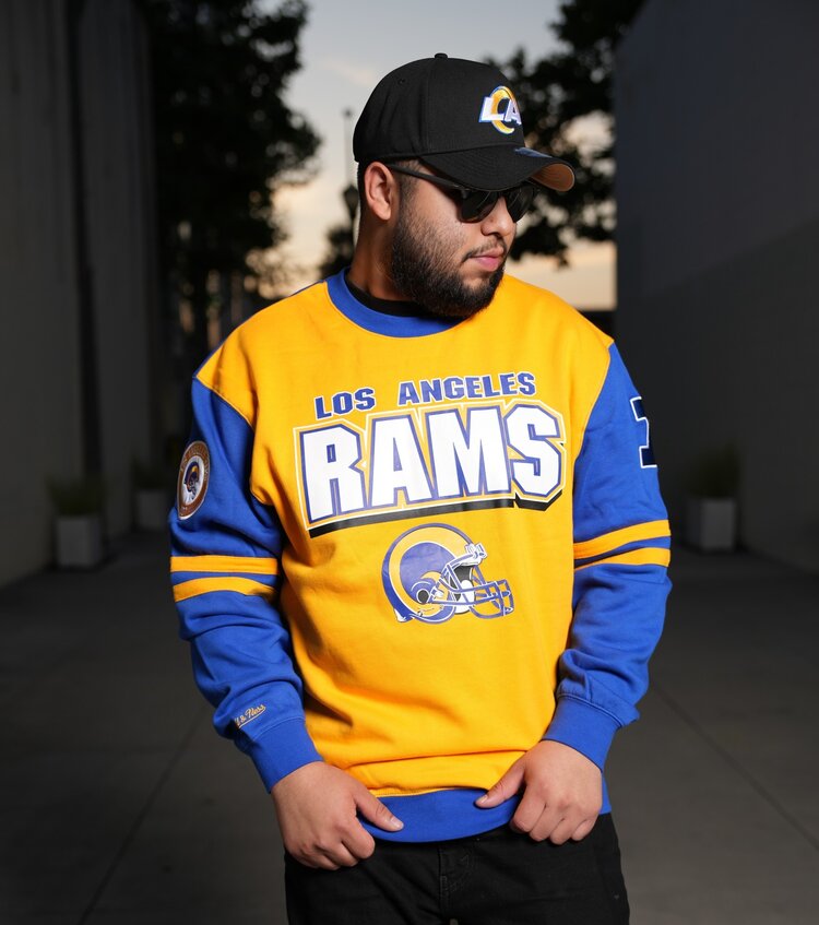 Mitchell and Ness NFL Rams Men's M&N All Over Crew 2.0
