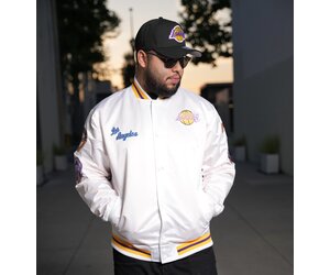 LA Lakers M&N Men's City Collection Lightweight Satin Jacket LA Lakers M&N Men's City Collection Lightweight Satin Jacket
