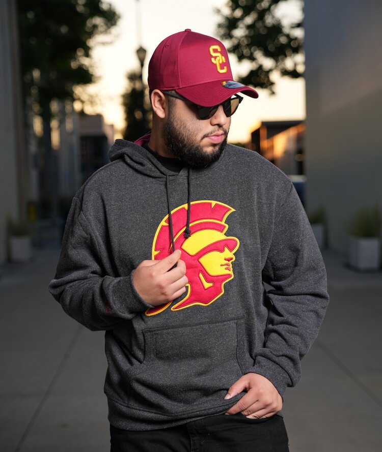 Mitchell and Ness USC Trojans M&N Snow Washed Fleece P/O Hoodie