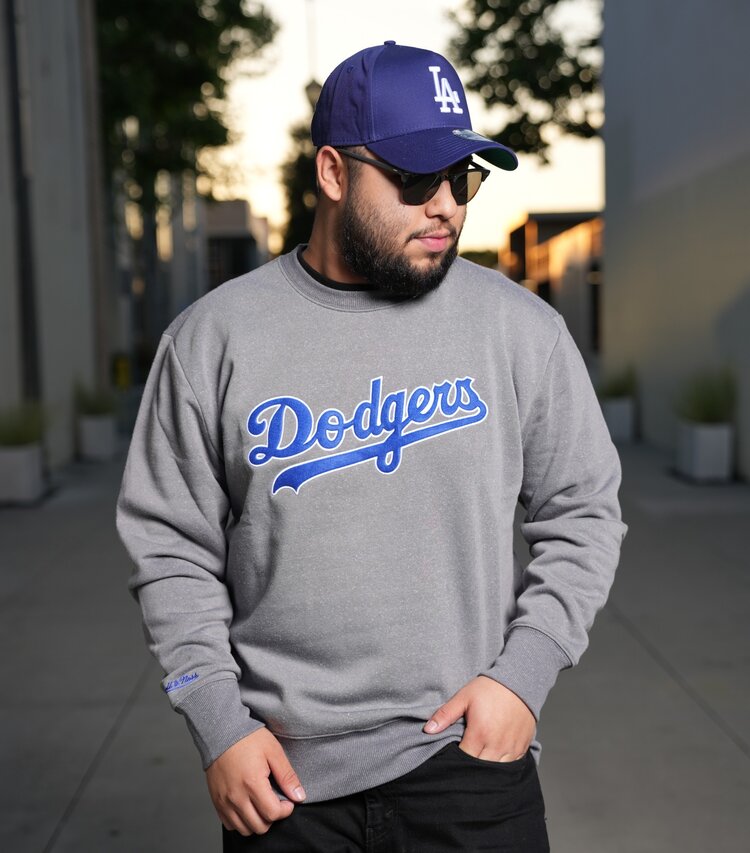 Mitchell and Ness LA Dodgers M&N Snow Washed Fleece Crew Neck Sweater