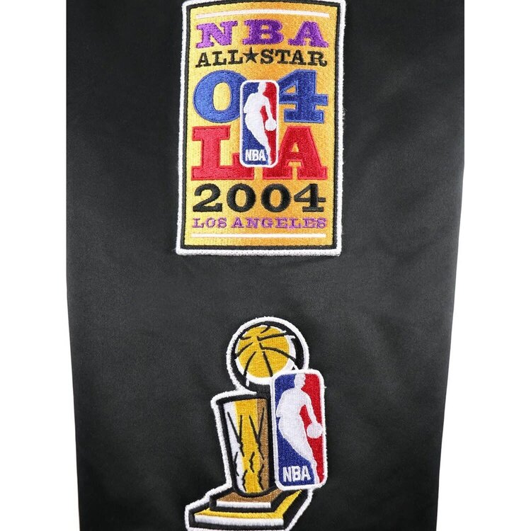 Mitchell and Ness LA Lakers M&N NBA Flight Satin Bomber Jacket Army Black