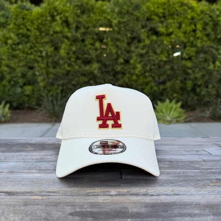 New Era LA Dodgers Ivory 50th Anniv Red UV 940 A-Frame