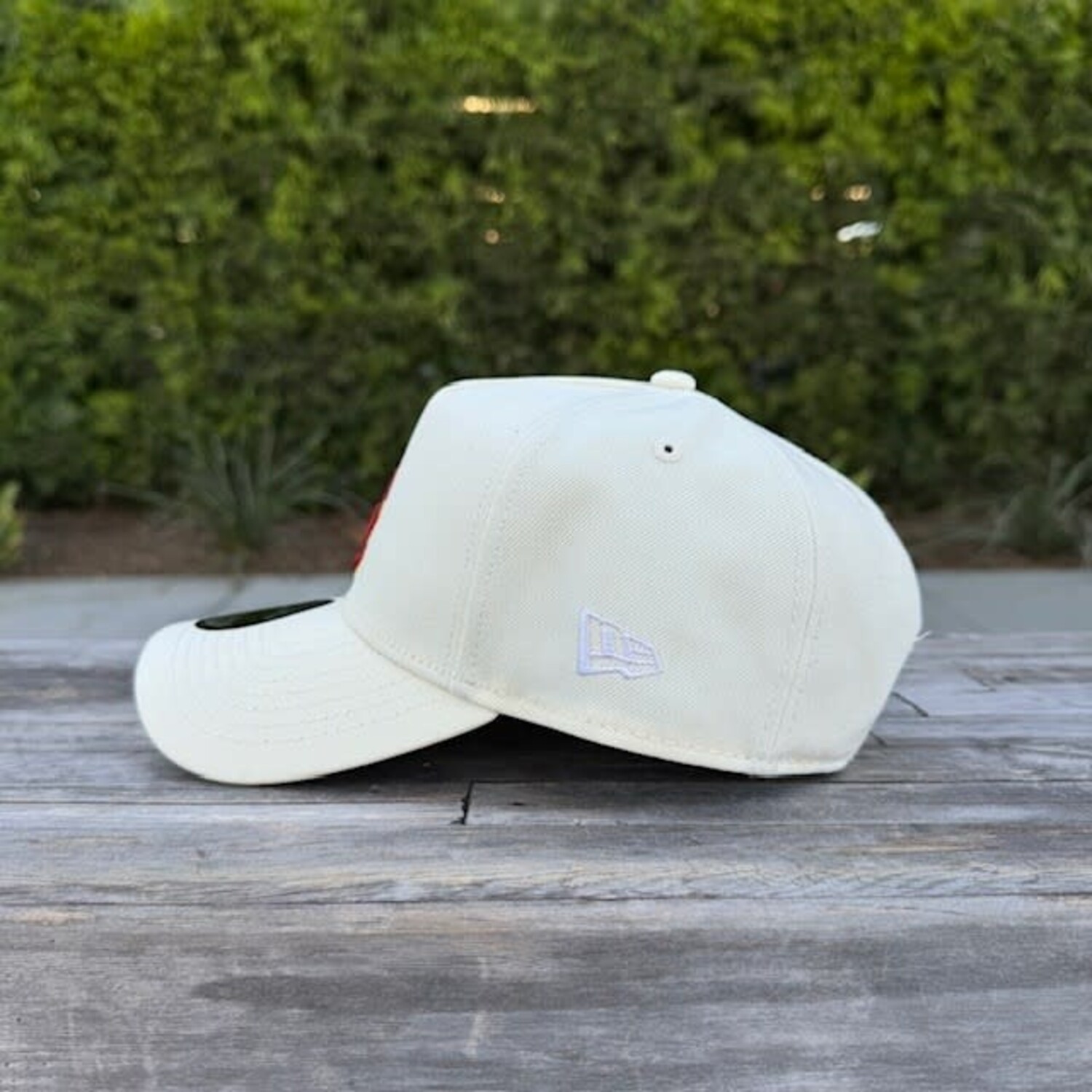 LA Dodgers Ivory 50th Anniv Red UV 940 A-Frame Snapback - The