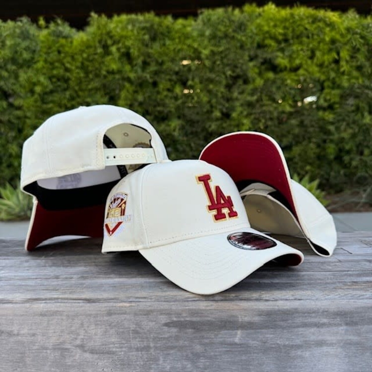 LA Dodgers Ivory 50th Anniv Red UV 940 A-Frame Snapback  display picture 2