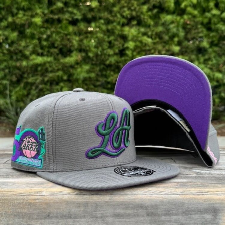 Mitchell and Ness Lakers M&N HWC From Dusk Fitted Drk Gray