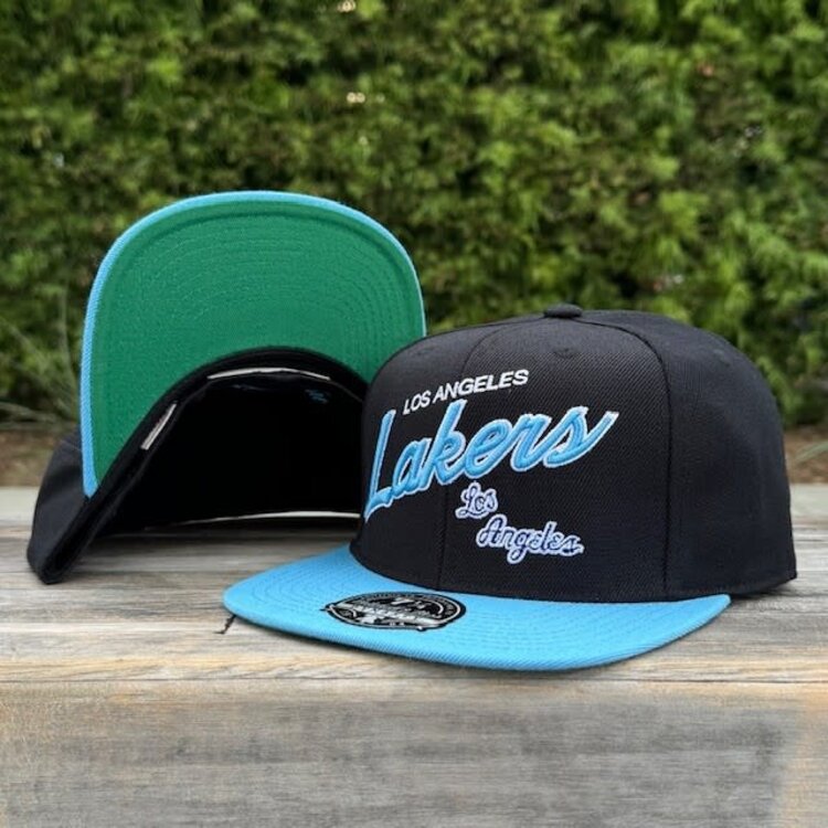 Mitchell and Ness Lakers 2T Script 2.0 Black/ Light Blue