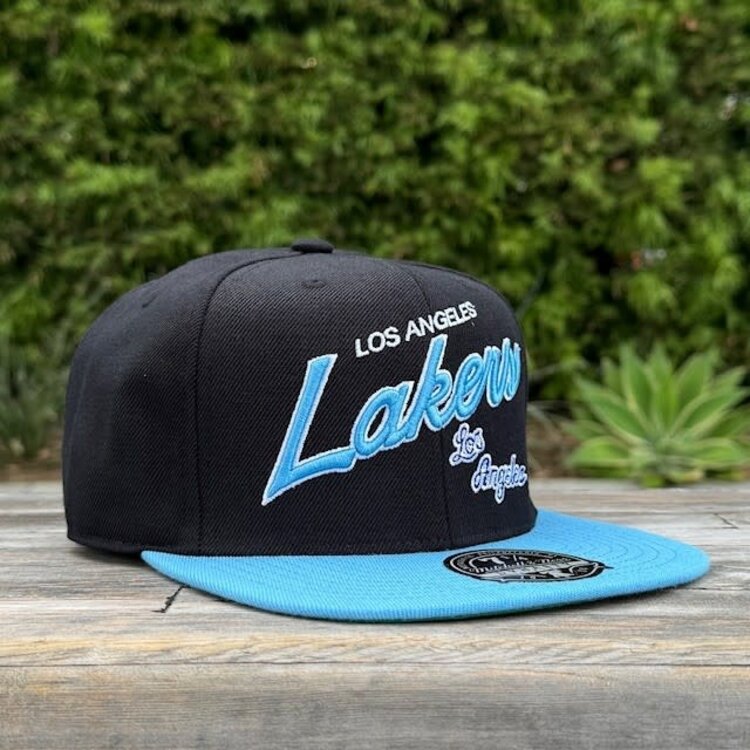 Mitchell and Ness Lakers 2T Script 2.0 Black/ Light Blue