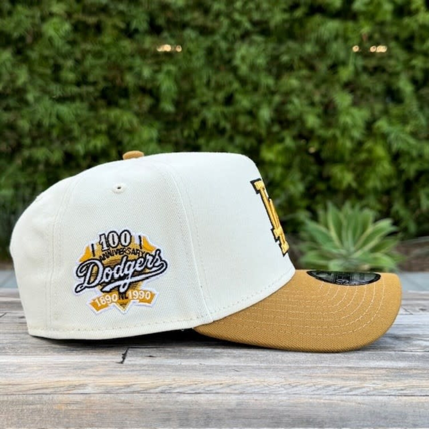 LA Ivory/Gold 100th Anniv 940 A-Frame Snapback - The Locker Room
