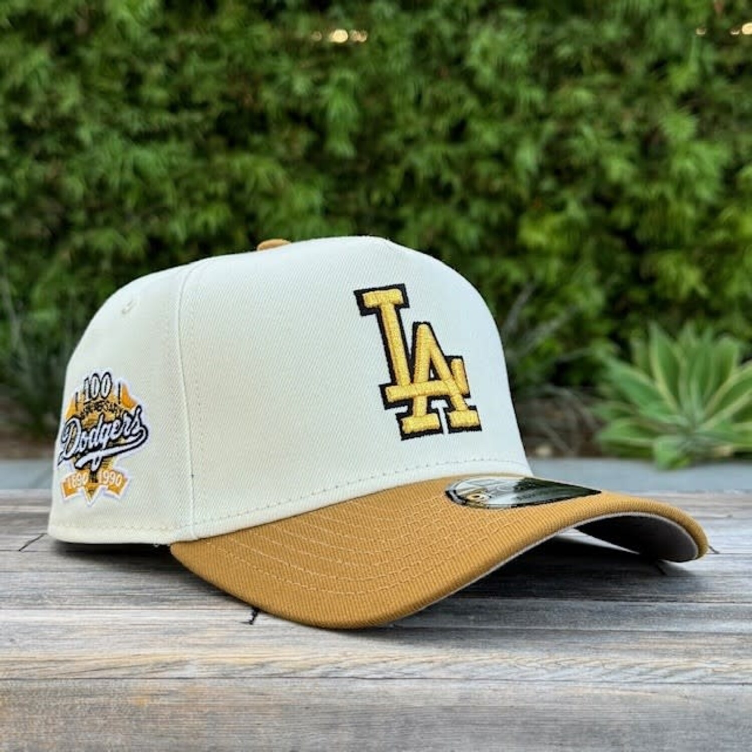 LA Ivory/Gold 100th Anniv 940 A-Frame Snapback - The Locker Room