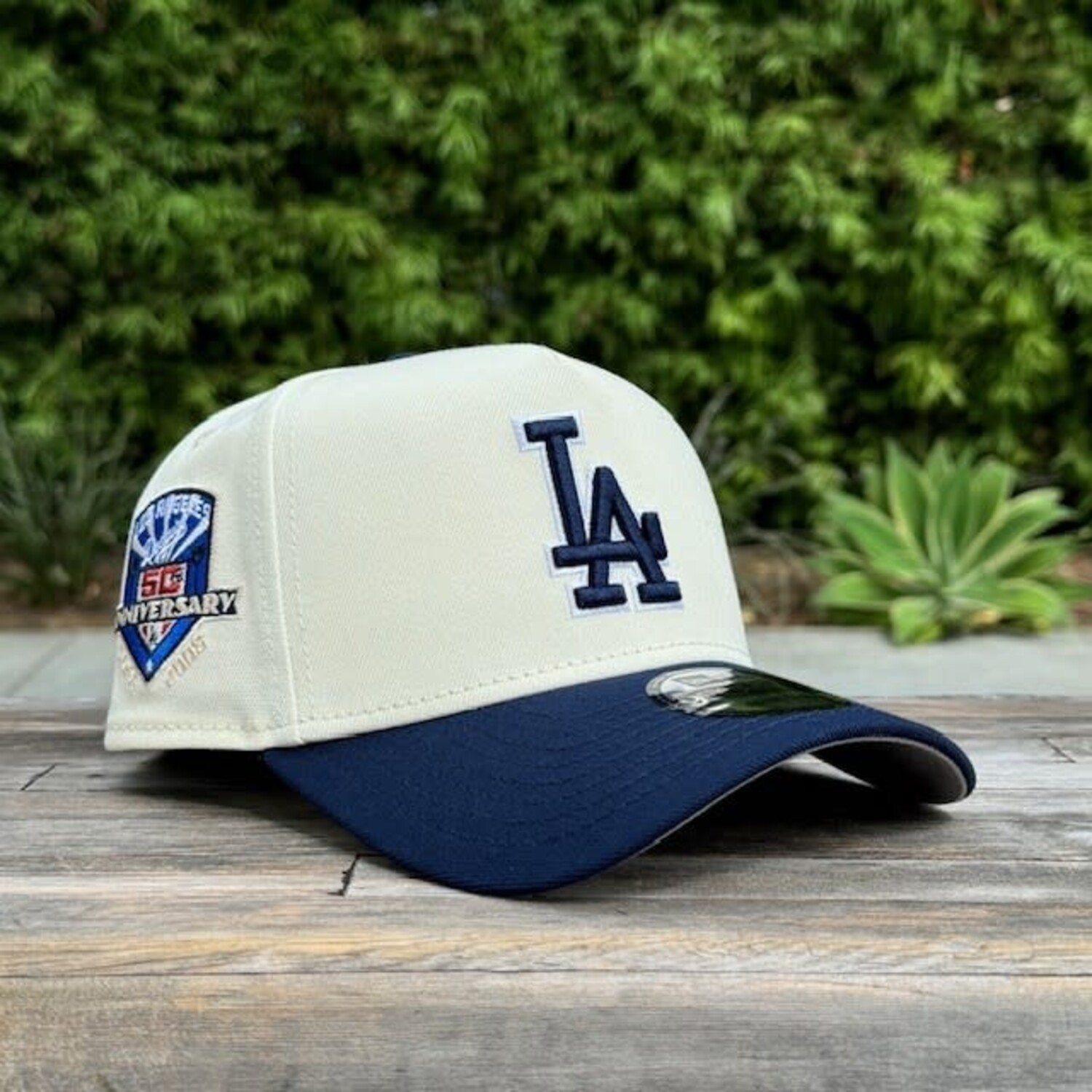 LA Dodgers Ivory/Navy 50th Anniv Gray UV 940 AF Snapback