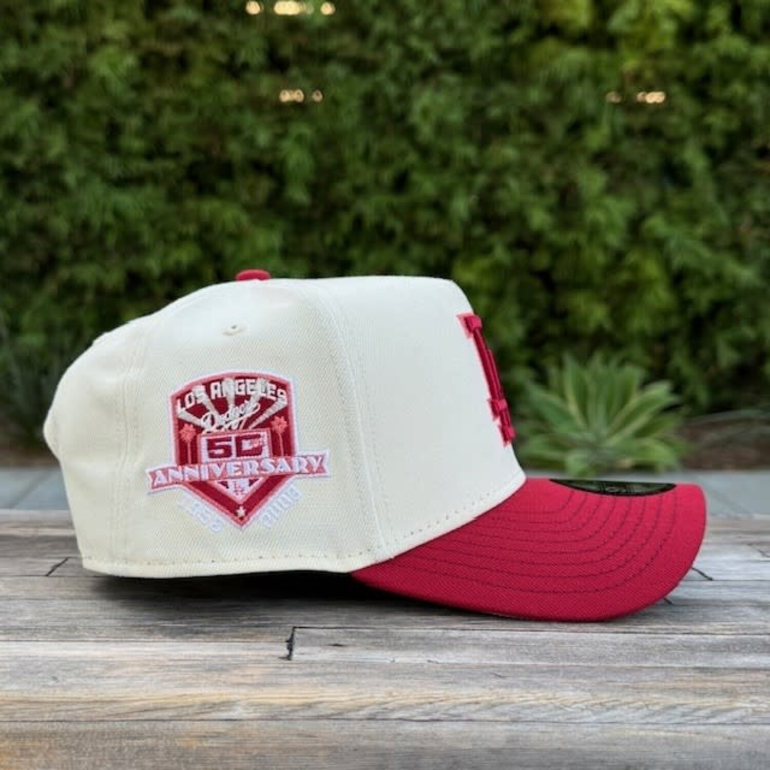 LA Ivory/Dark Red 50th Anniv Gray UV 940 AF Snapback - The Locker