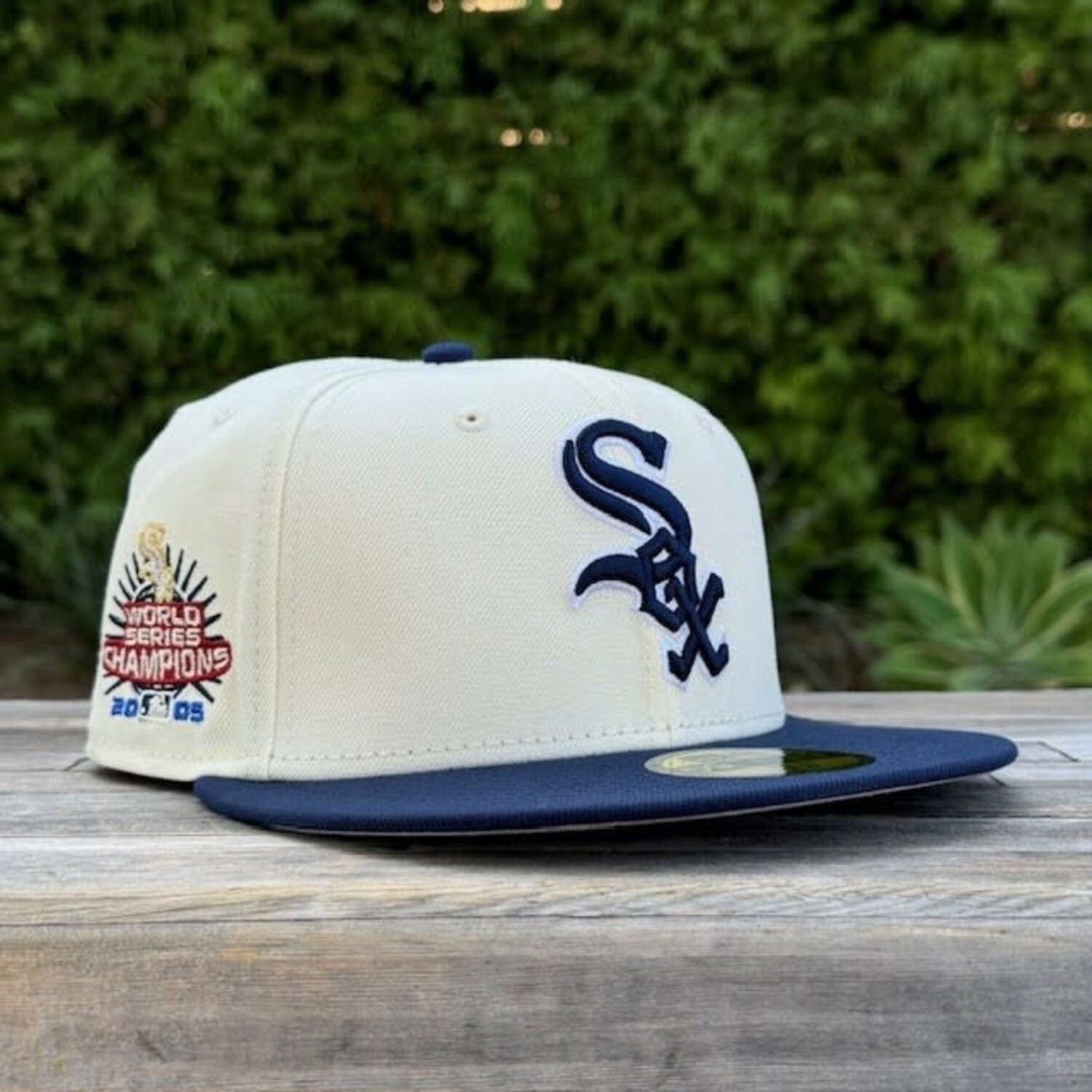 White Sox Ivory/Navy 05 WS Champions SP Gray UV Fitted - The