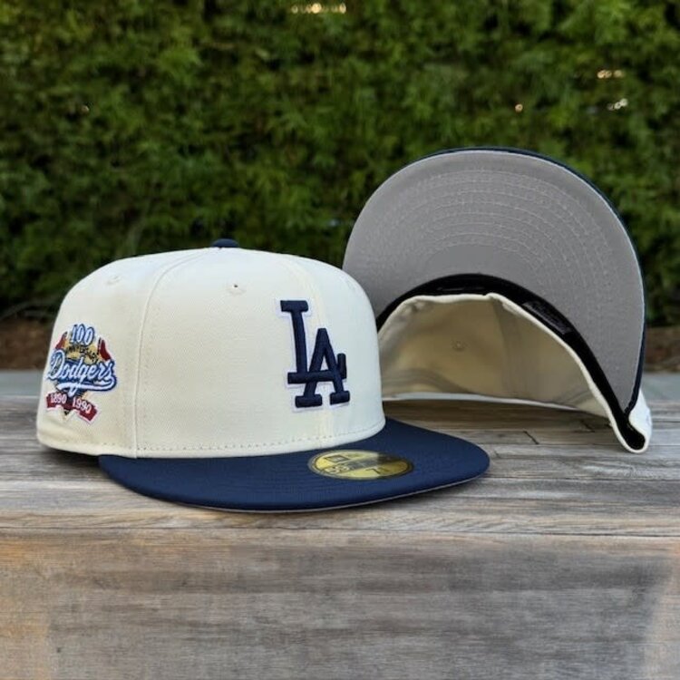 New Era LA Ivory/Navy 100th Anniv SP Gray UV Fitted