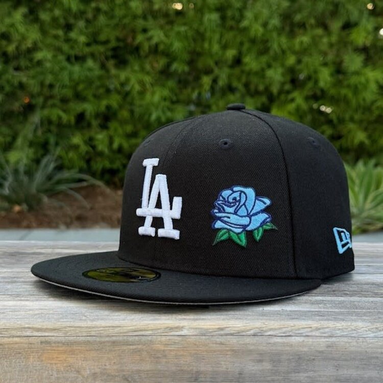New Era LA BW Full Bloom Blue Rose Fitted