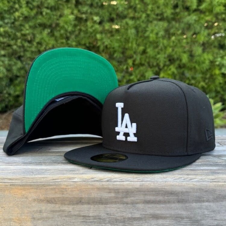 New Era LA Black White 5950 A-Frame Green UV