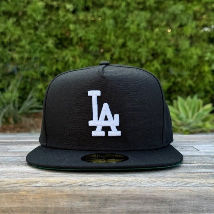 New Era LA Black White 5950 A-Frame Green UV
