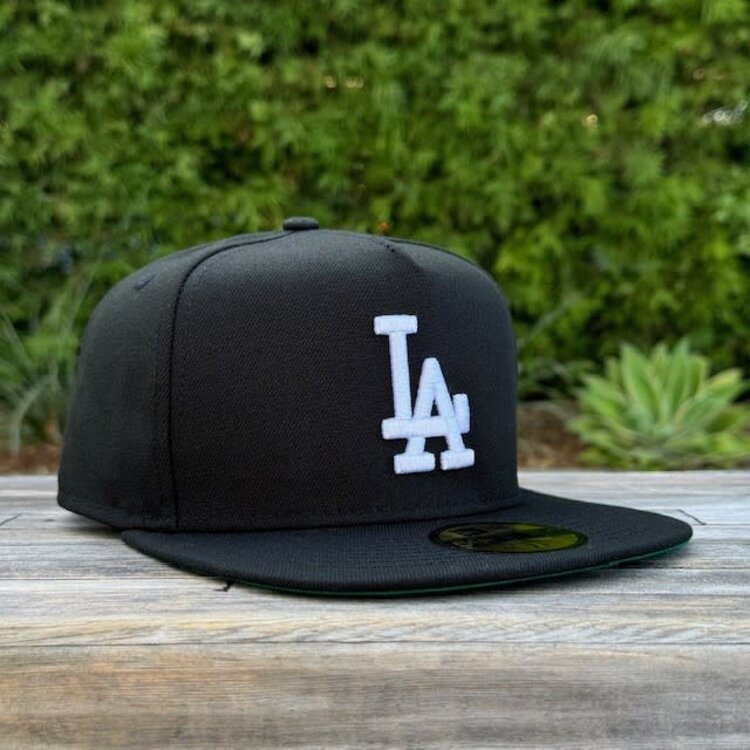 New Era LA Black White 5950 A-Frame Green UV
