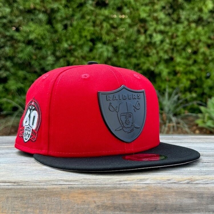 New Era Raiders Red/Black Black Metal Logo 60th Anniv 950 Snapback