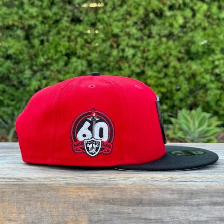 New Era Raiders Red/Black Black Metal Logo 60th Anniv 950 Snapback