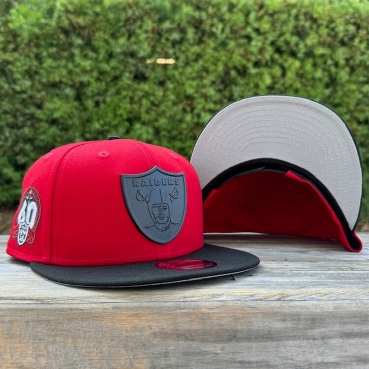New Era Raiders Red/Black Black Metal Logo 60th Anniv 950 Snapback