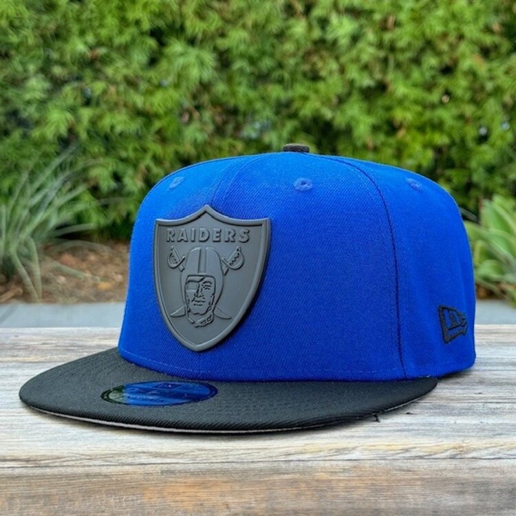 New Era Raiders Royal/Black Black Metal Logo 60th Anniv 950 Snapback