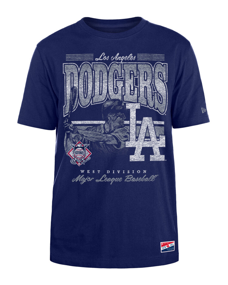 New Era Dodgers Men's NE Retro Ball Player Royal SS Tee