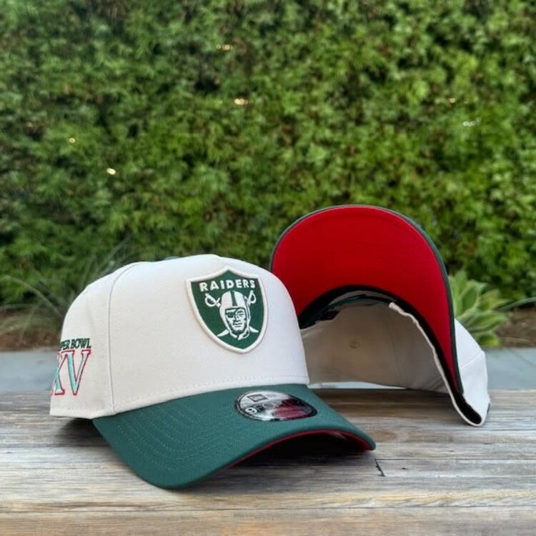 New Era Raiders Stone/Dark Green Superbowl XV Red UV 940 A-Frame