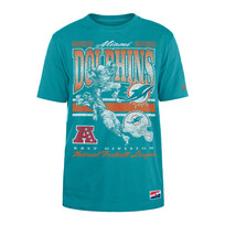 New Era Dolphins Men's NE Retro NFL Player Aqua SS Tee