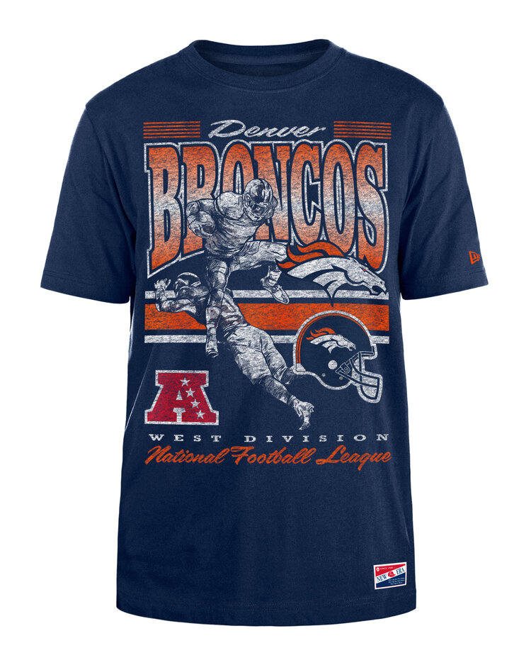 New Era Broncos Men's NE Retro NFL Player Navy SS Tee