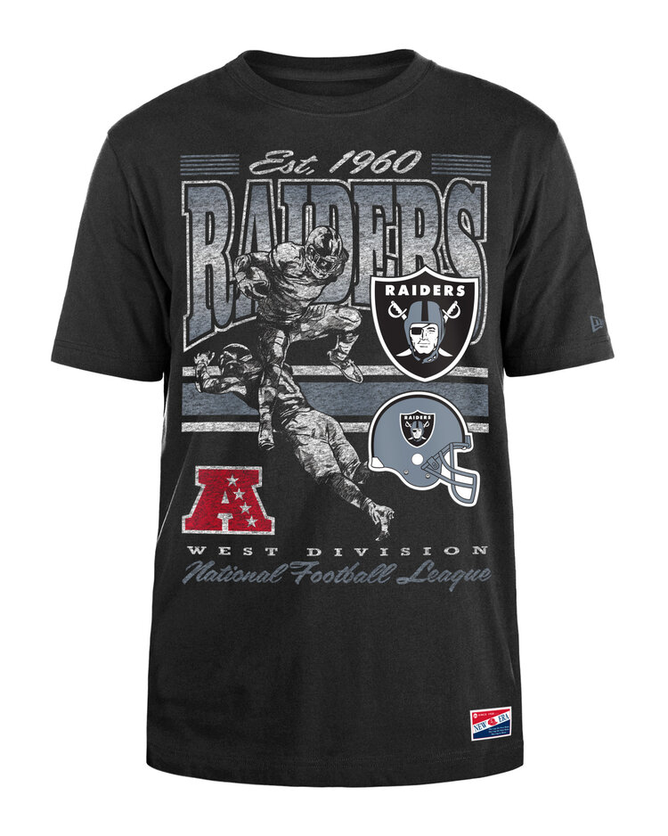 New Era Raiders Men's NE Retro NFL Player Black SS Tee