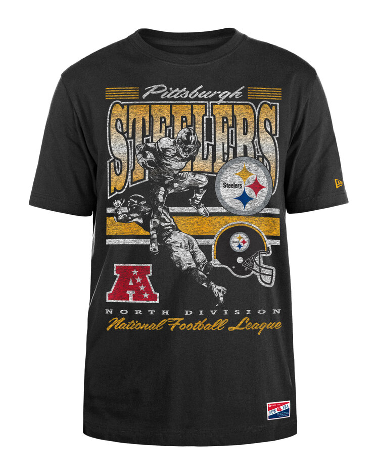 New Era Steelers Men's NE Retro NFL Player Black SS Tee