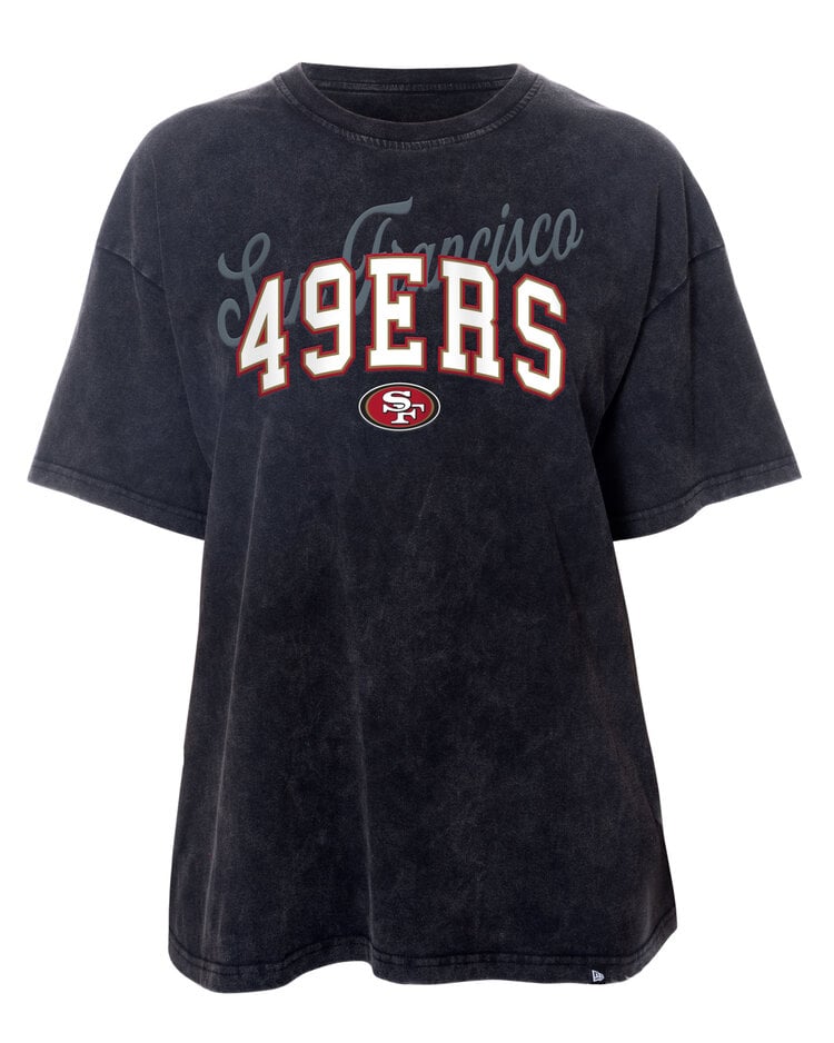 New Era 49ers Women's NE Block Arch Black Mineral Wash SS Crew Tee