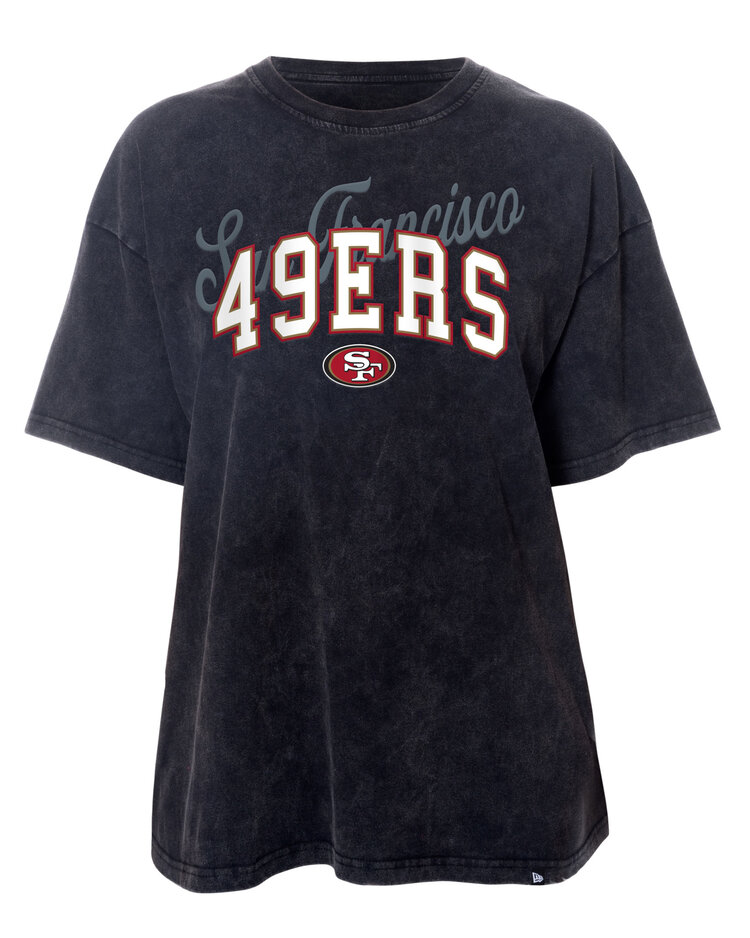 New Era 49ers Women's NE Block Arch Black Mineral Wash SS Crew Tee