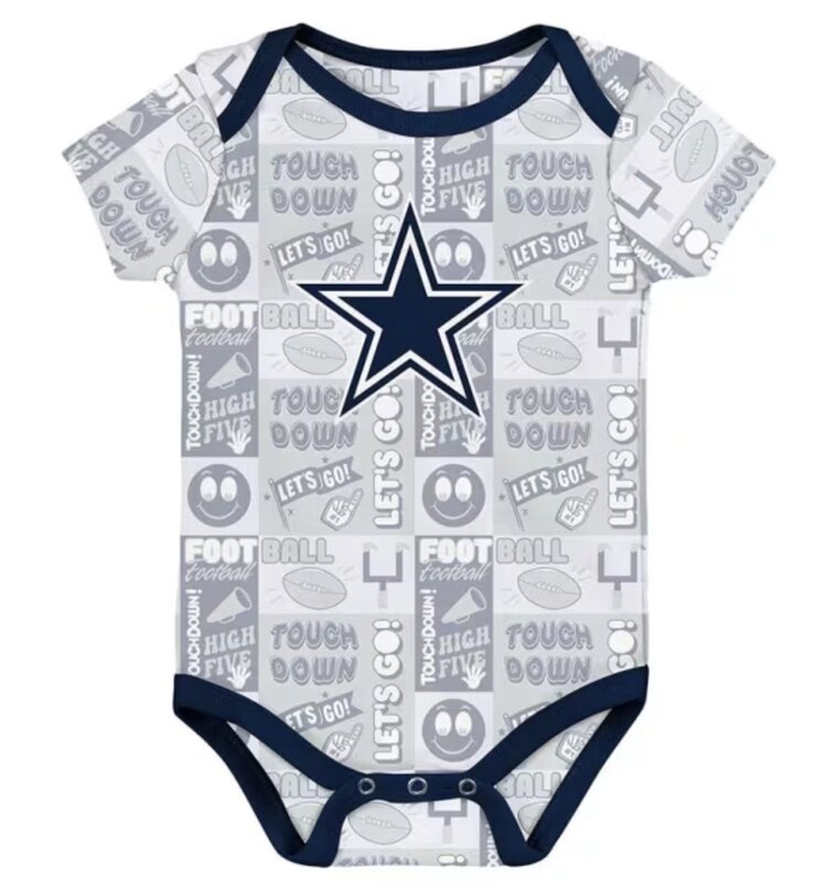DCM Cowboys Infant Play Day 3-Piece Creeper Set