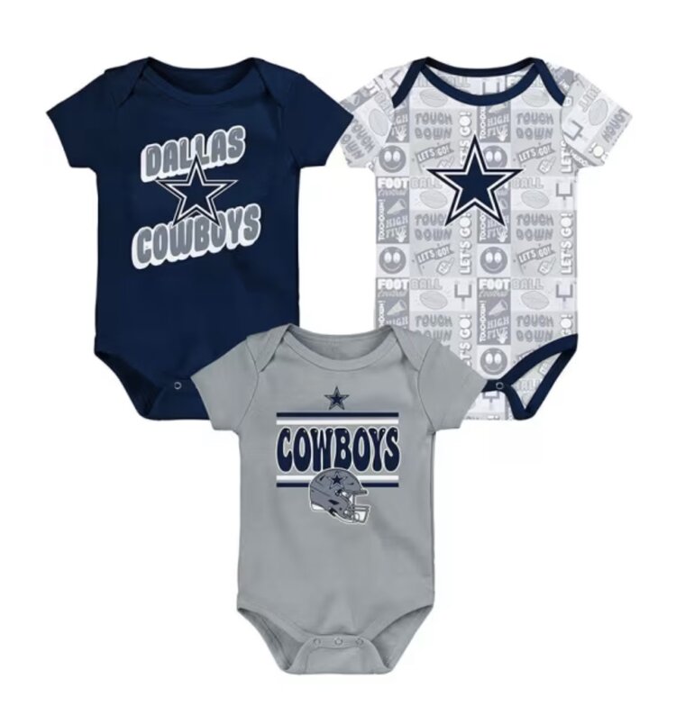 DCM Cowboys Infant Play Day 3-Piece Creeper Set