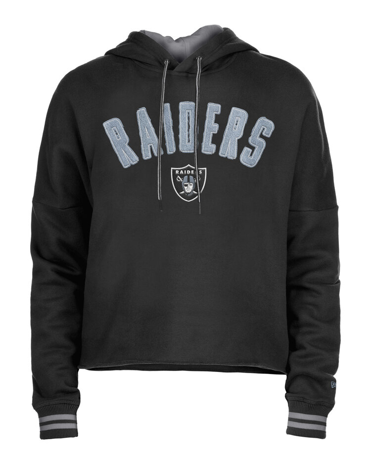 New Era Raiders Women's NE Block Arch Black Crop Hoodie