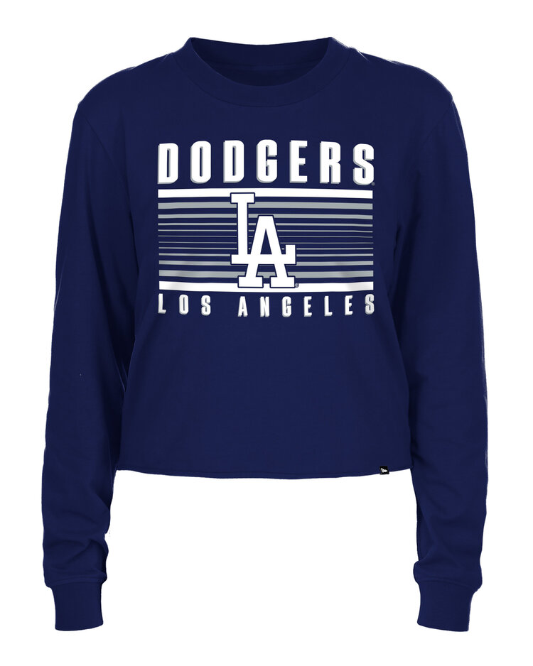 New Era Dodgers Women's NE Block + LA Stripe Royal LS Crop