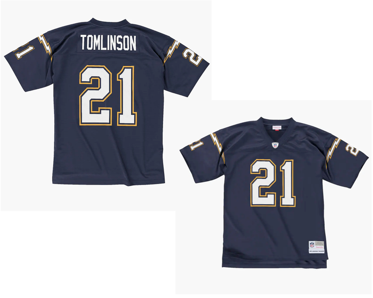 Mitchell and Ness Chargers Men's M&N 2006 LaDainian Tomlinson #21 Jersey Navy