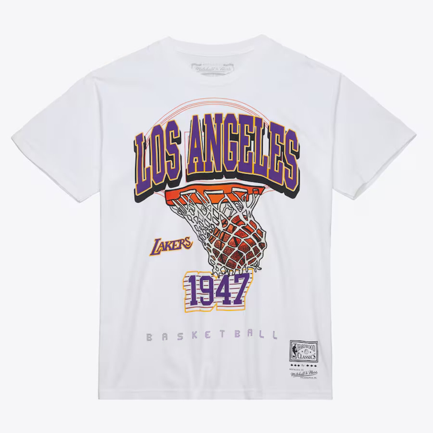 LA Lakers M&N Swagger Graphic Tee White - The Locker Room of Downey