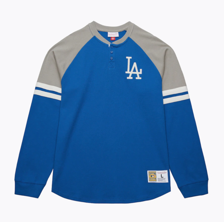 Mitchell and Ness LA Dodgers M&N Men's Vintage Thermal Henley