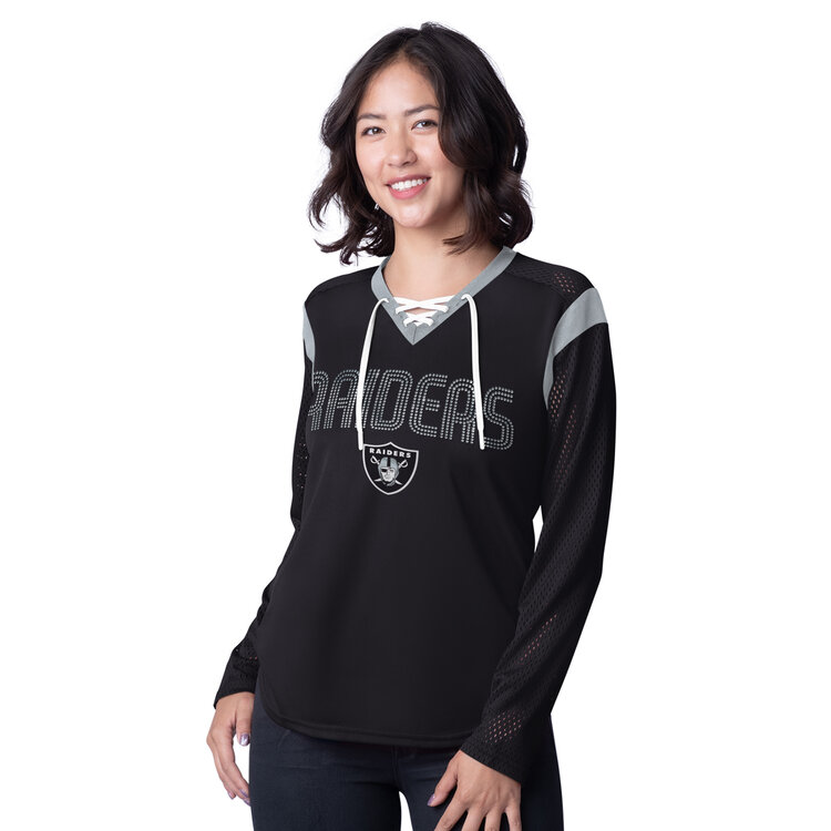 G-III Raiders Women's G-III Icing Long Sleeve Mesh Top