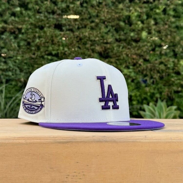 New Era LA Dodgers Ivory/Purple 50th Stadium Anniversary 950 Snapback