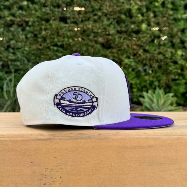 New Era LA Dodgers Ivory/Purple 50th Stadium Anniversary 950 Snapback