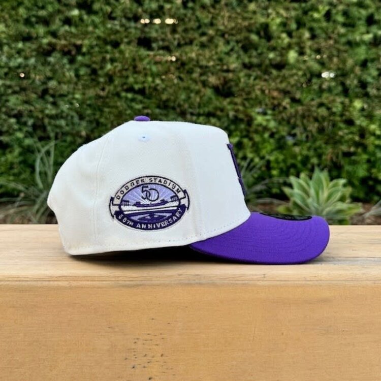 New Era LA Ivory/Purple 50th Stadium Anniversary 940 A-Frame